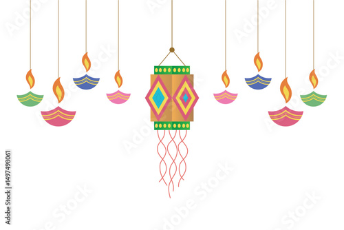 Vector Illustration of Diwali candle lamp for Diwali day