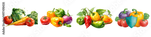 Fresh vibrant vegetables and colorful produce for healthy eating