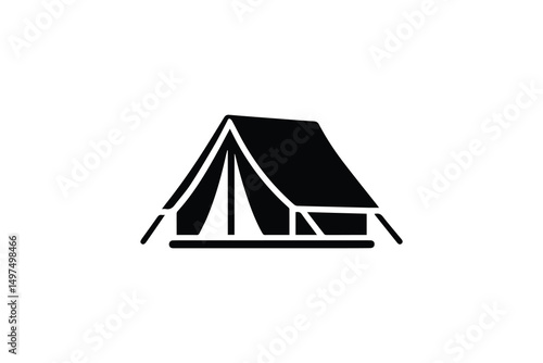 simple and unobtrusive Camping tend  vector silhouette illustration isolated in white background