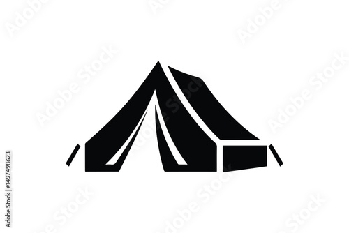 simple and unobtrusive Camping tend  vector silhouette illustration isolated in white background