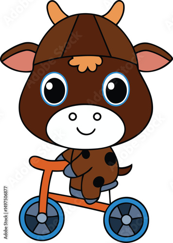 Cute cartoon and variety stylish Cow vector, Colorful and Cartoon style animals premium quality vector illustration design