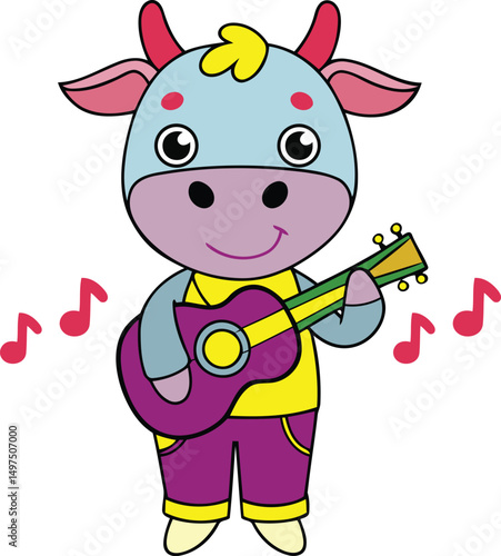 Cute cartoon and variety stylish Cow vector, Colorful and Cartoon style animals premium quality vector illustration design