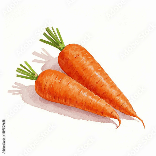  Vibrant Roots in Wash carrots isolated watercolor vector illustration svg