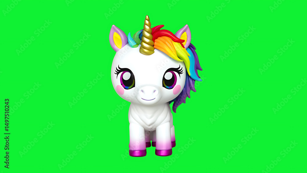 Fototapeta premium Enchanting Unicorn Toy With Colorful Mane