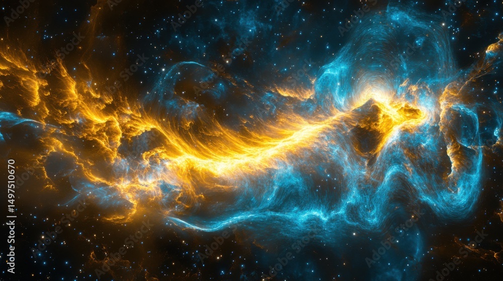 Fototapeta premium Celestial Fire and Ice Nebula.