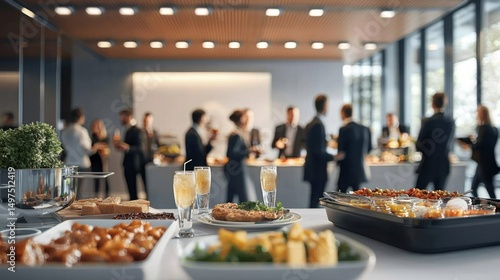 Business event gathering in the office