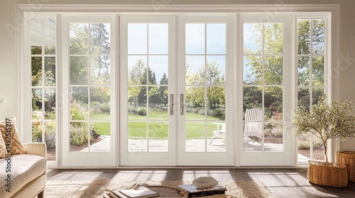 Experience seamless outdoor living through double French doors from the living room.