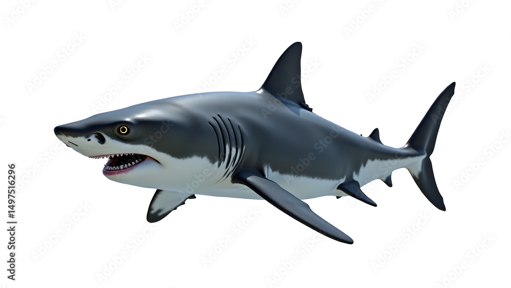 Fototapeta premium great white shark blue black