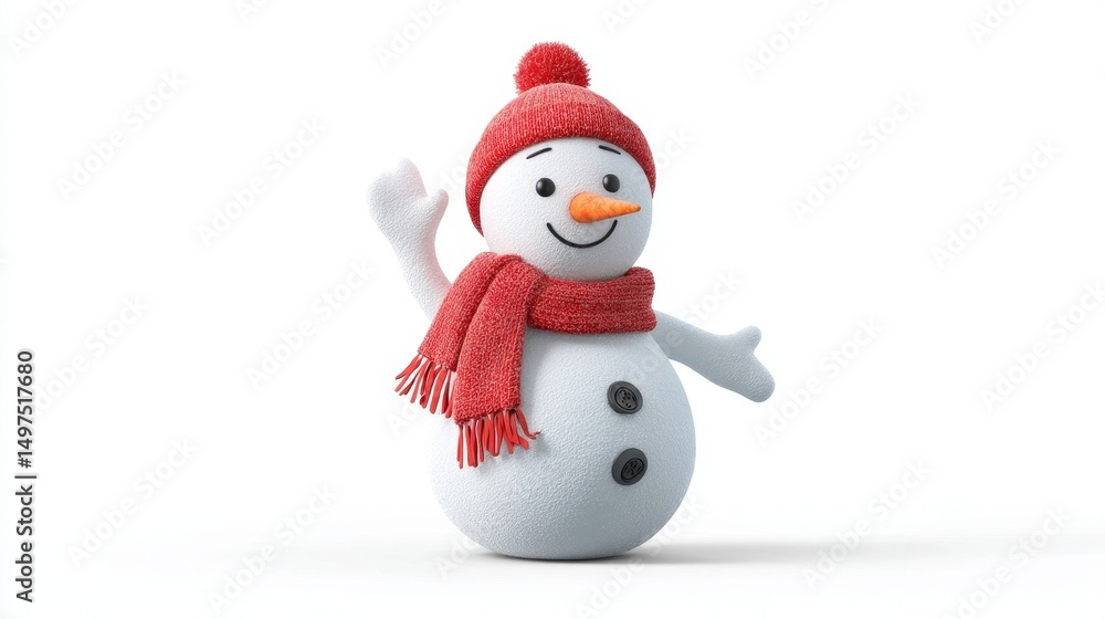 Friendly Snowman in Winter Attire Friendly Snowman in Winter Attire