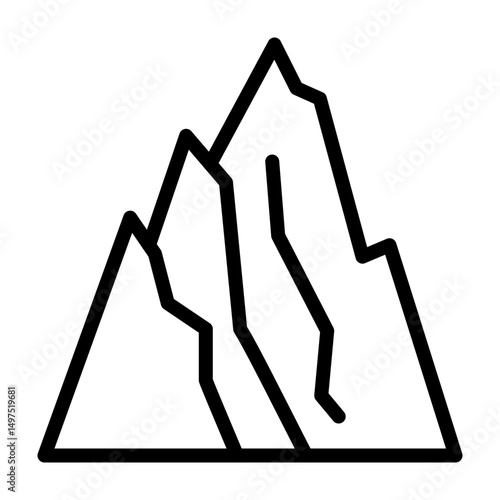 Mountain (Challenges) Vector Line Icon Design