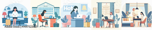 a woman was working the hotel