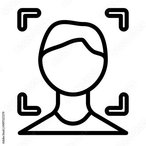 Face ID Vector Line Icon Design