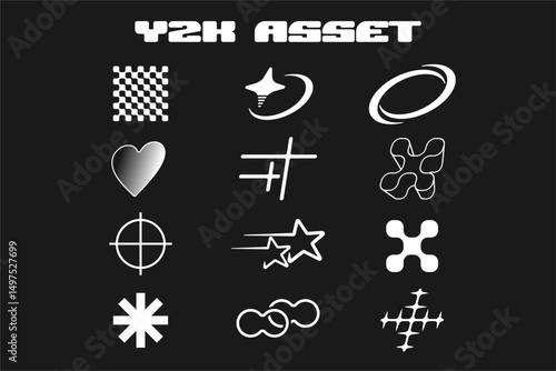 y2k assets design vector template download