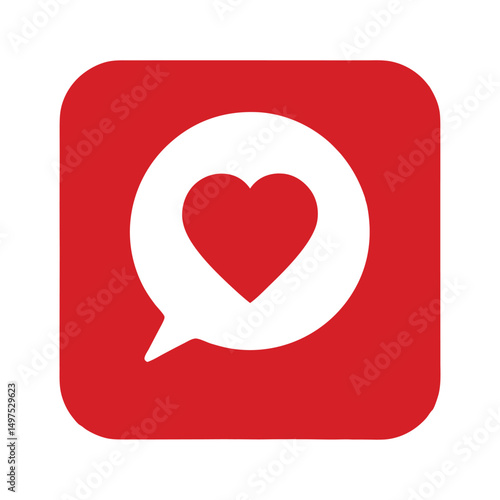 Minimal Love Messaging Vector Symbol.