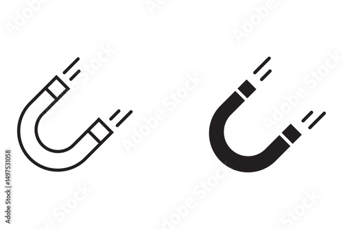 magnet icon set. vector, sign, symbol, logo, illustration, editable scratch, flat design style isolated on white color