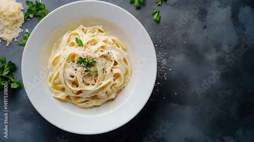 Fettuccine Alfredo with Parmesan and Parsley