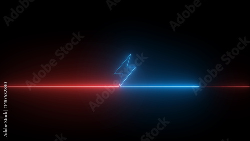 Wallpaper Mural Neon bolt lighting neon sign with power effect animation seamless. Looped. Night bright neon sign. Torontodigital.ca