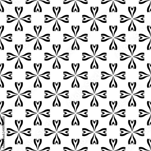 Vector seamless pattern with flowers. Botanical seamless pattern 
