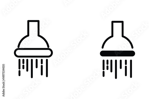 shower head water pattern icon set. Shower head icon. water fountain for bathing