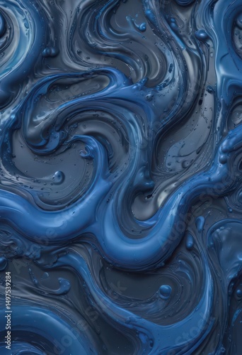 Wallpaper Mural Fluid blue liquid, abstract swirls & ripples  Seamless pattern potential , subtle, blue, gradient Torontodigital.ca