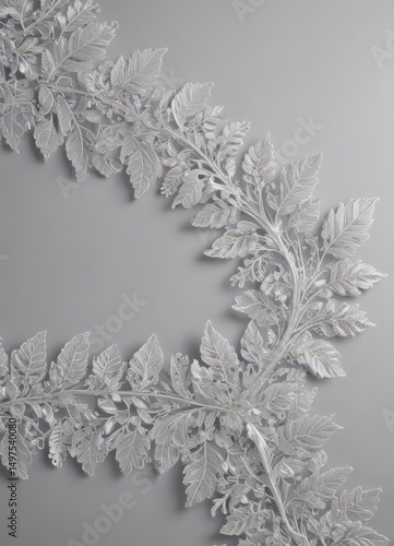Wallpaper Mural Silver leaf lace border, delicate, intricate pattern on soft backdrop,  floral,  background texture Torontodigital.ca