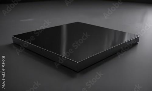 Wallpaper Mural Sleek black aluminum, mirror-like finish  Polished industrial surface ,  still life,  sleek Torontodigital.ca