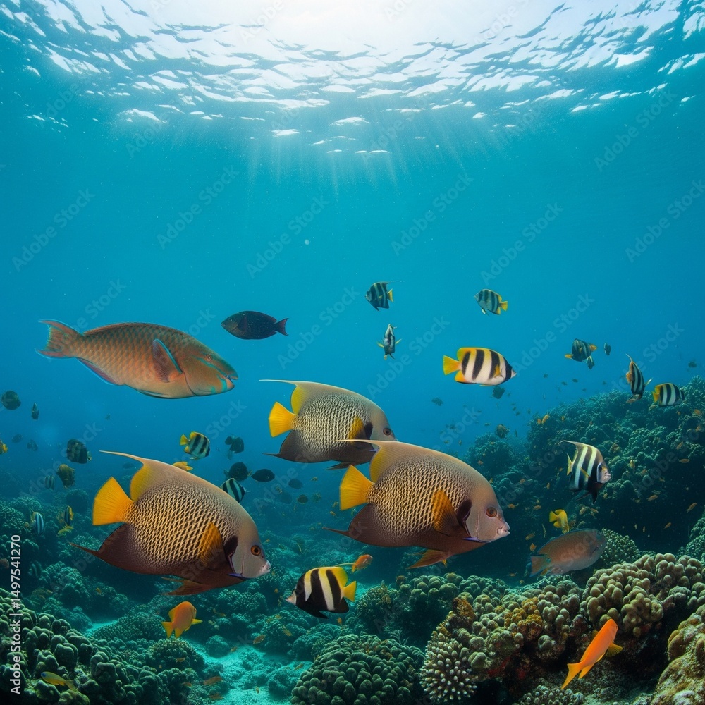 Fototapeta premium coral reef with fish