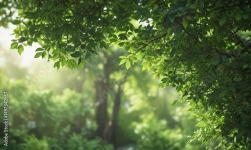 Wallpaper Mural Blurred green leaves, dappled light, soft focus, lush vegetation,  backdrop,  bokeh,  foliage Torontodigital.ca