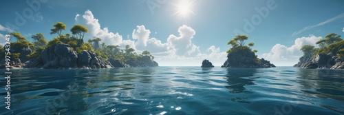 Wallpaper Mural Azure waters, sunlit cloudscape, diverse underwater ecosystem , nature, coral, fish Torontodigital.ca