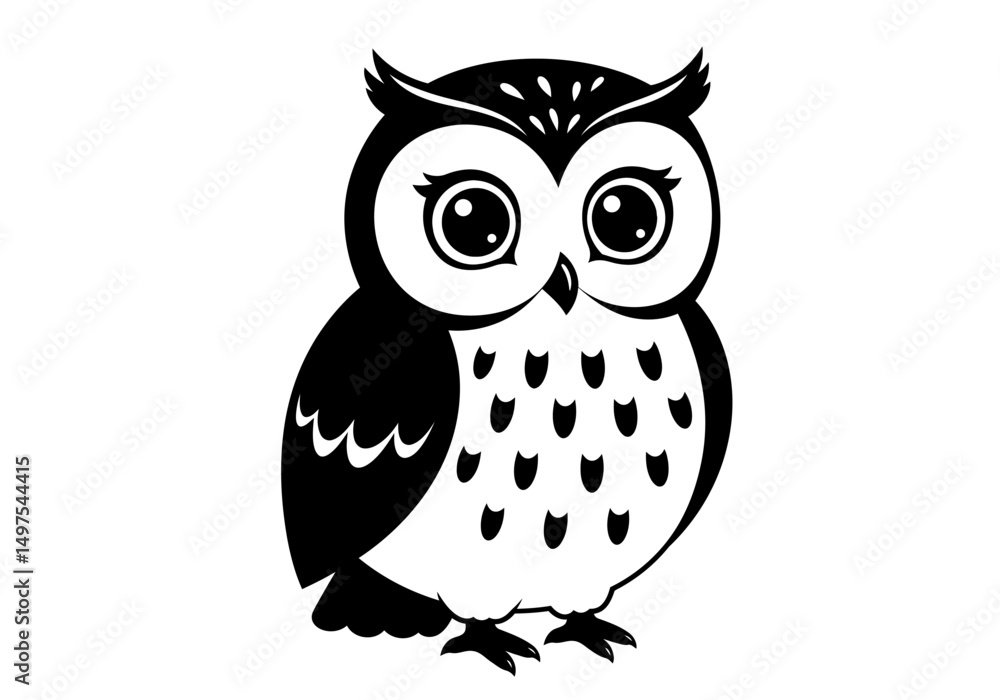 Fototapeta premium Stylized Black Animal Silhouettes with Expressive Features on White Background – Vector Art Set