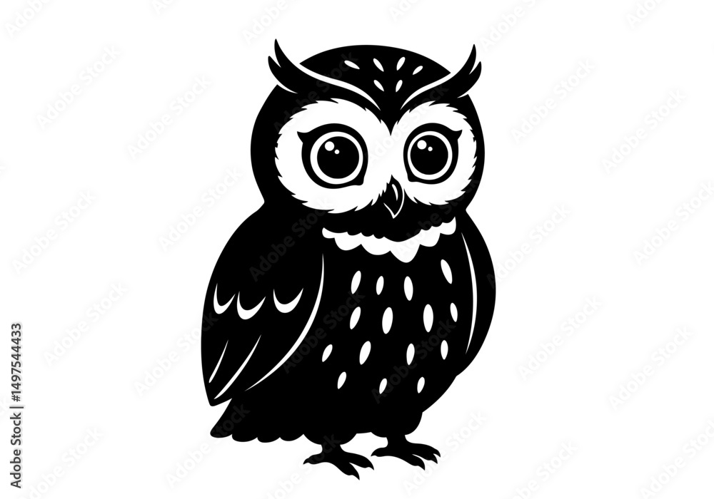 Fototapeta premium Stylized Black Animal Silhouettes with Expressive Features on White Background – Vector Art Set