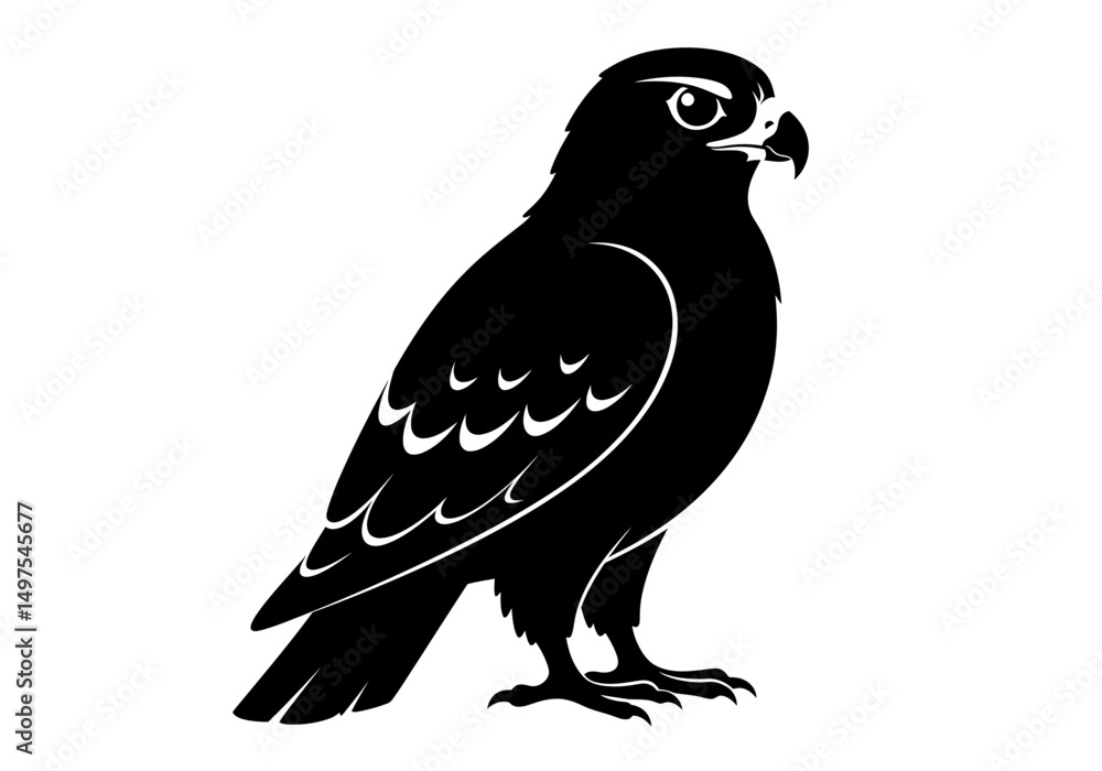 Fototapeta premium Stylized Black Animal Silhouettes with Expressive Features on White Background – Vector Art Set