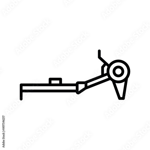 rowing machine black line icon for digital and print projects.