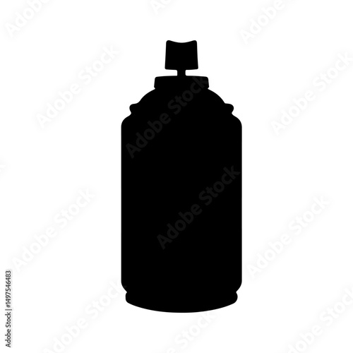 Graffit Spray Bottle silhouette vector flat illustration design.