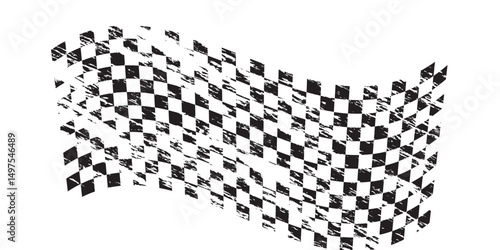 Racing flag grunge design of vector car racing sports, car rally and motocross. eps10
