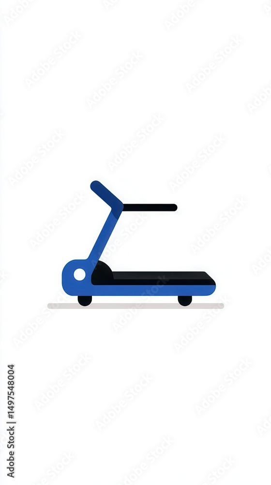 Blue flat modern treadmill illustration Blue flat modern treadmill illustration