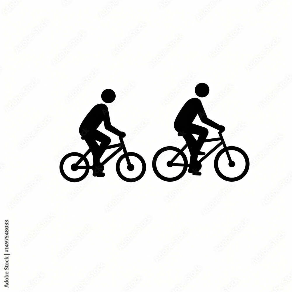 Naklejka premium children riding bicycles