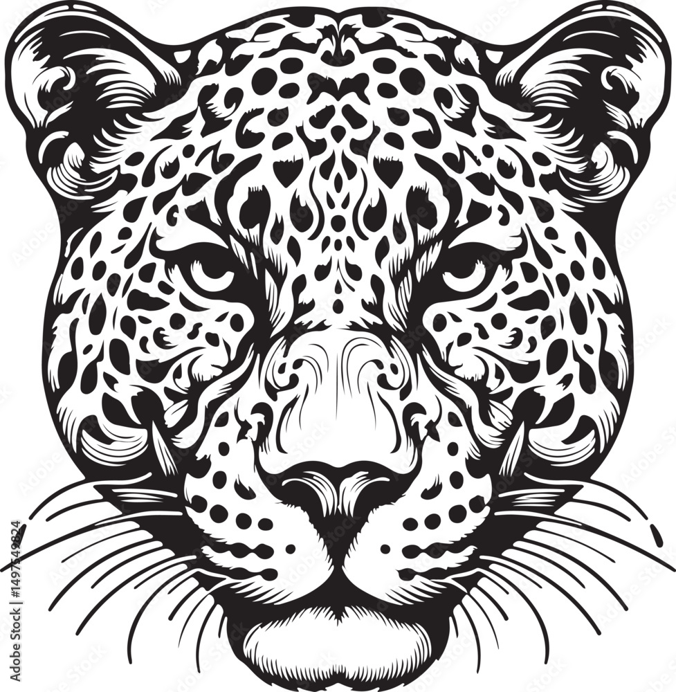 A leopard vector line art A leopard vector line art
