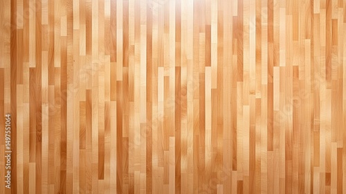 Stunning overhead shot of a well-maintained maple basketball court surface.