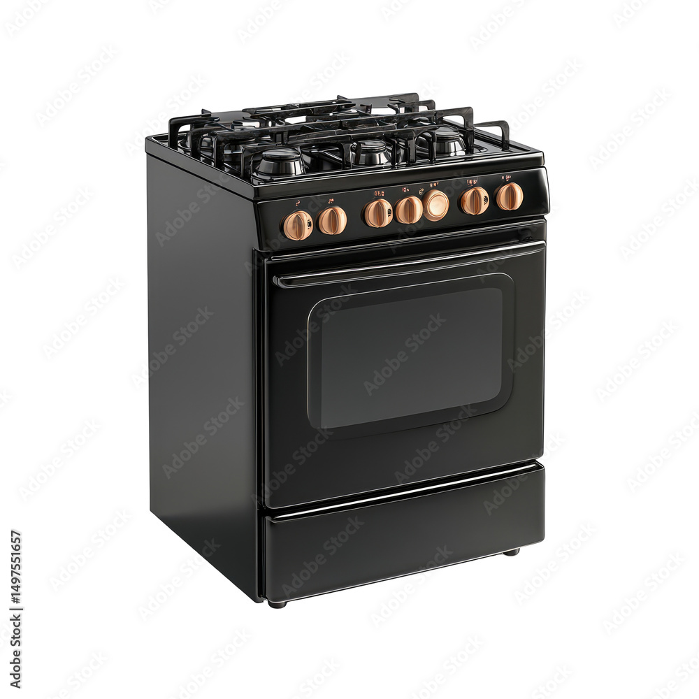 Modern Black Gas Cooker Modern Black Gas Cooker