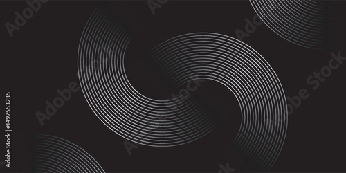 Circular spiral sound wave rhythm from lines.vector