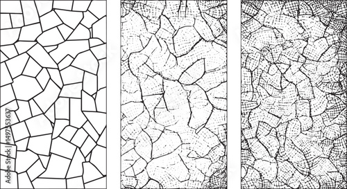Grunge of set texture. Sketch abstract to Create Distressed Effect. Overlay Distress, old, cracked texture, dry land crack texture for overlay, cracked texture grunge background, 