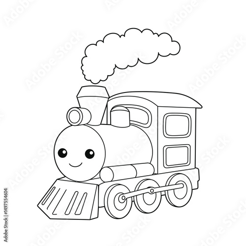 Kawaii Toddler Coloring Page Minimalist Black and White Line Arts