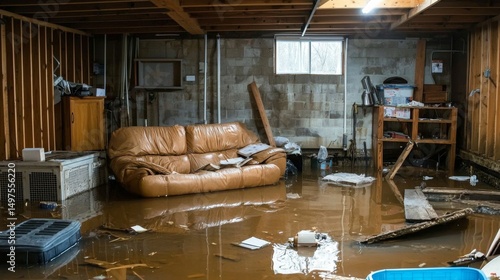 Flooded Basement with Standing Water: A Common Household Issue