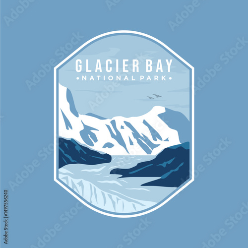Vector illustration of the logo of the Glacier Bay National Park and Preserve emblem