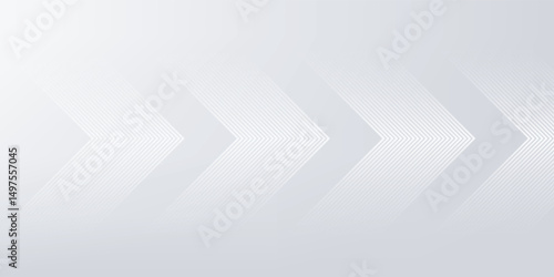 Grey white minimal arrows abstract technology background. Vector banner graphic design