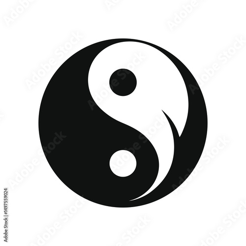 yin yang symbol on white background