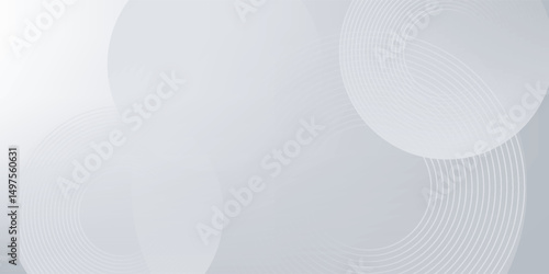 A minimalist abstract background featuring overlapping curves and circular shapes in various shades of gray, creating a smooth gradient and subtle depth