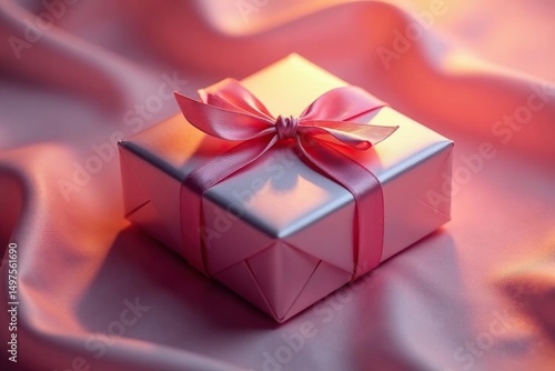 Tiny parcel, tied with silk, soft inner light, silk, miniature