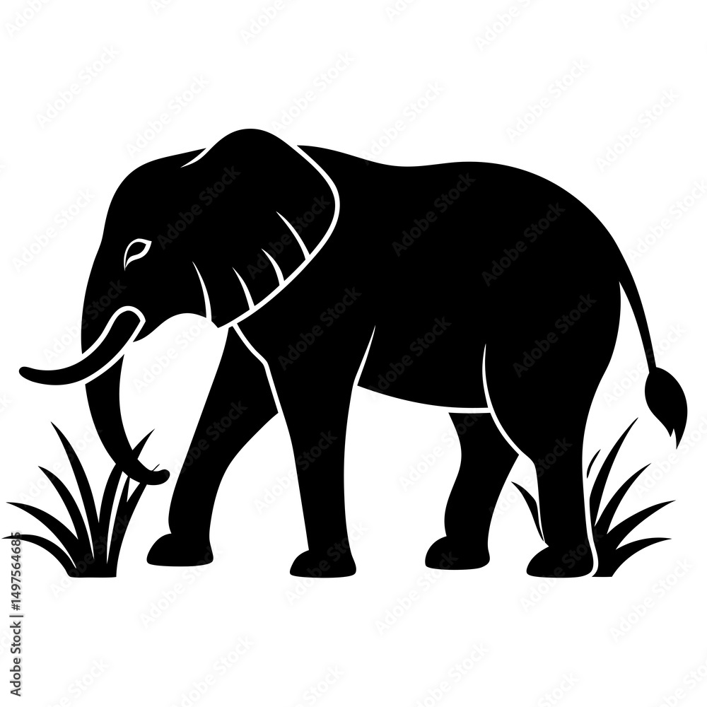 Fototapeta premium elephant silhouette vector